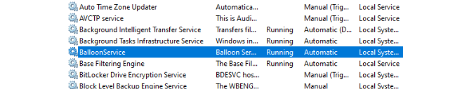 BalloonService a vendég memóriahasználati statisztikákhoz