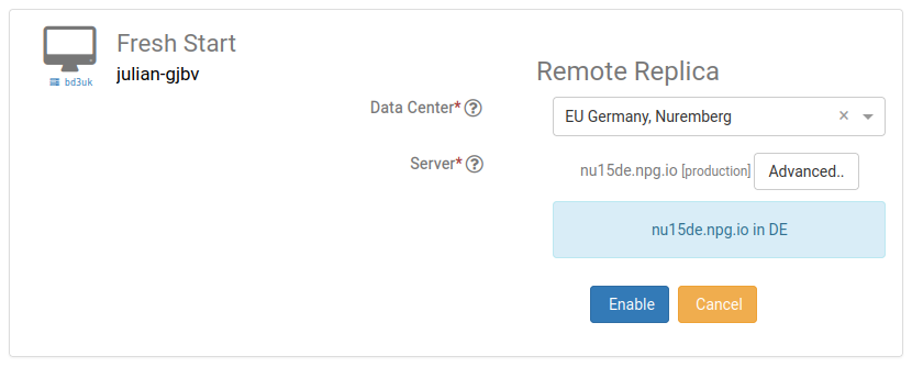 Távoli replika kiválasztása adatközpontból